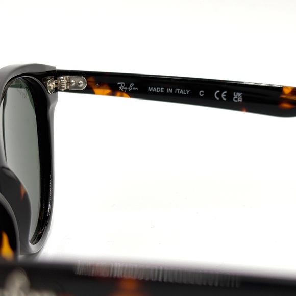 Ray-Ban Tortoise Shell Sunglasses RB2185 902/31 Women Fashion Green G-15 W/Case - Picture 9 of 13